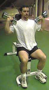 Bottom Position of the Seated Dumbell Shoulder Press
