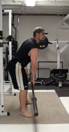 One-Arm Barbell Hang Clean and Press