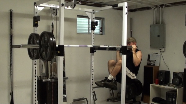 Two Barbell Rack Chins