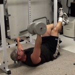 Feet-Anchored One-Arm Dumbbell Bench Press
