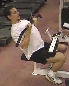 Bottom position of the Close Grip Pulldown