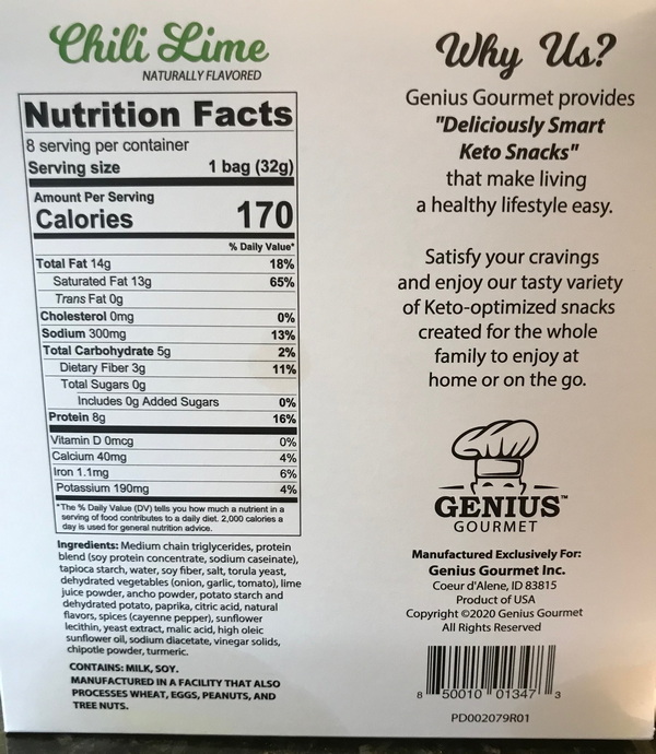 Genius Gourmet Keto Chips