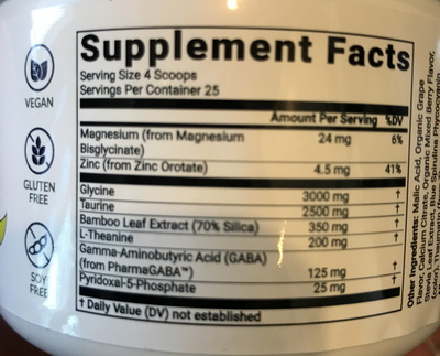 Sleep Breakthrough ingredients label panel