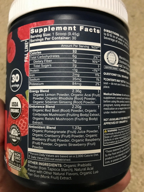 Organifi Red Juice powder and glass