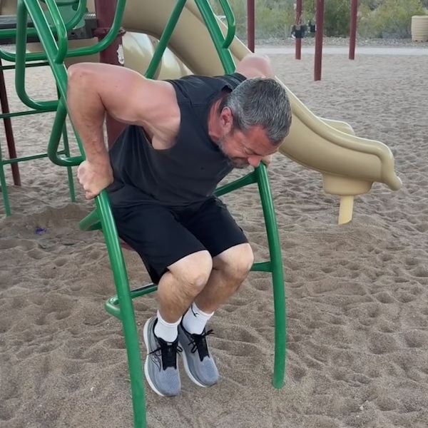 Almost Vertical Playground Bar Dips 