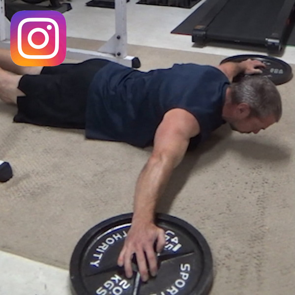 Plate-Sliding Hand Release Push-Ups