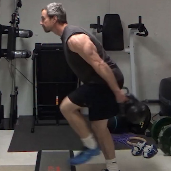Tabata-ish Kettlebell Step-Up Swing Interval Training