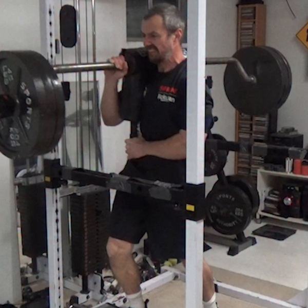 One Shoulder Barbell Stepping Intervals for Cardio