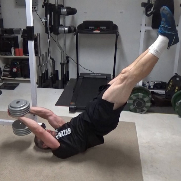 Dumbbell Dragon Flag Leg Raises