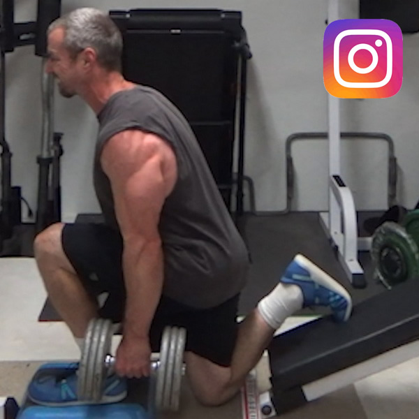 Feet Elevated Split Squats on Decline Bench