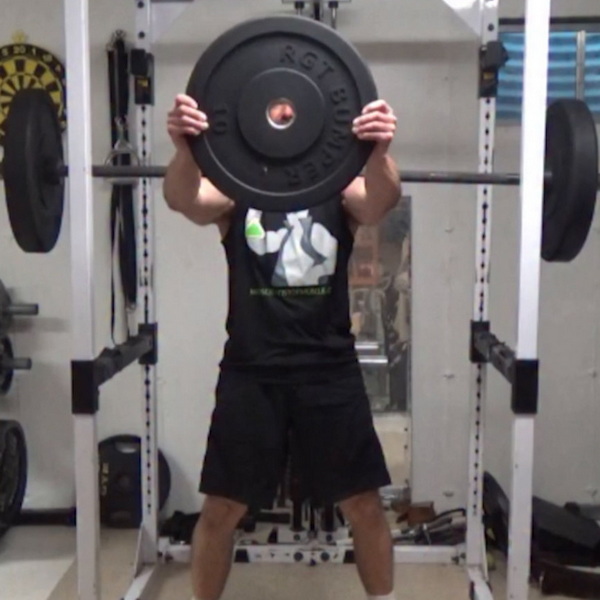 Frankenstein + Plate (or Dumbbell) Squats